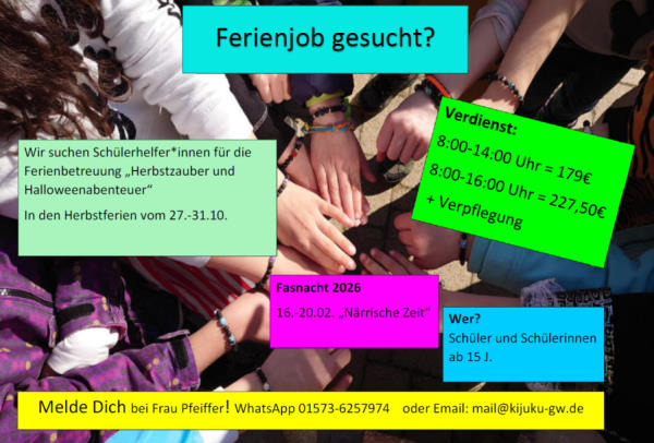 Stellenangebot Ferienbetreuung